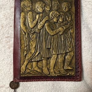 Vintage Leather Journal with Embossed Design, Italy